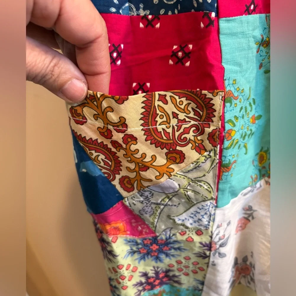 NWT Art Studio Company Sari Cotton Patchwork Jogger Pants Women’s L/XL - Picture 6 of 16